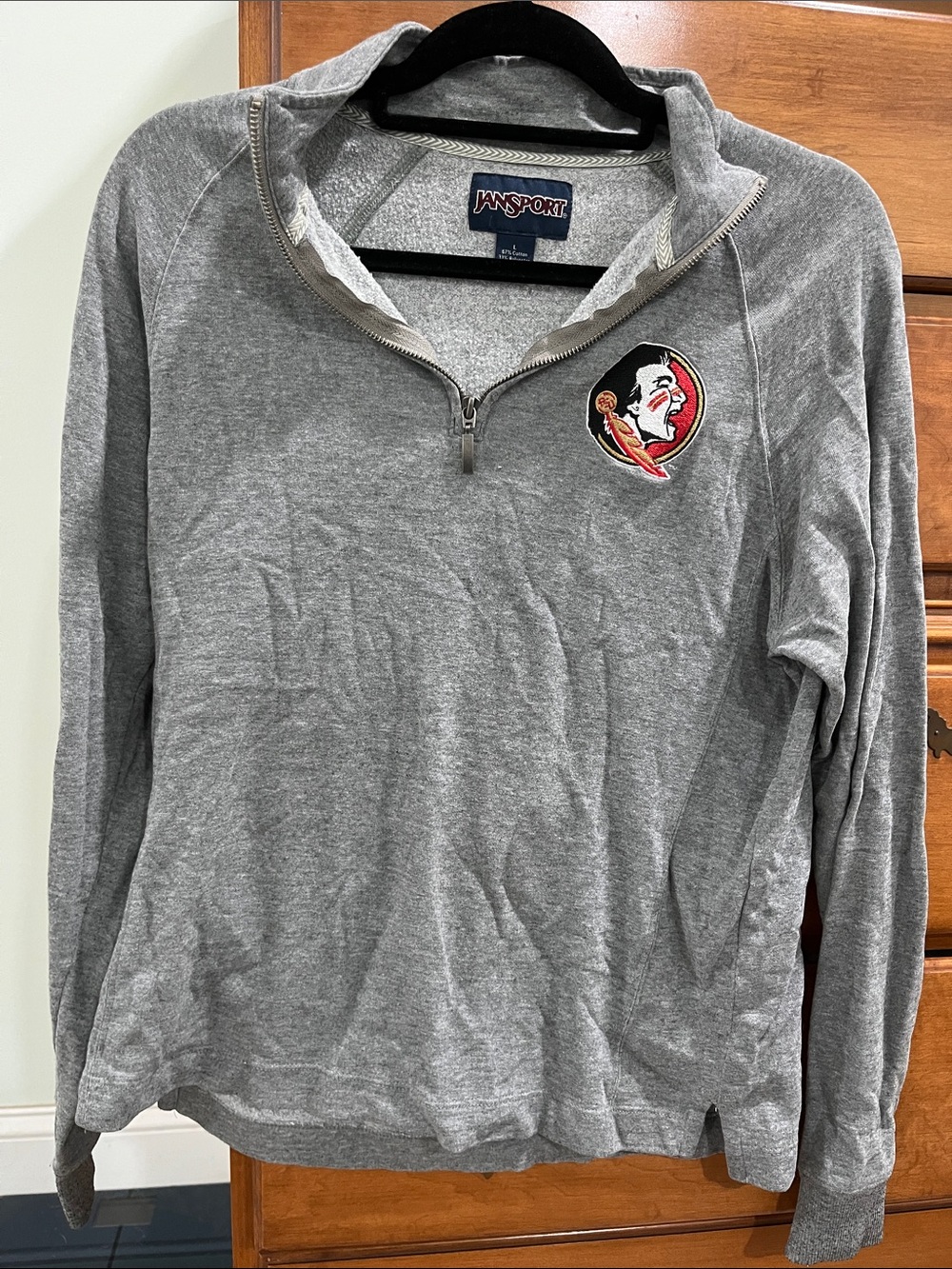 Jansport Kids' Gray Quarter-Zip Sweatshirt with Team Patch